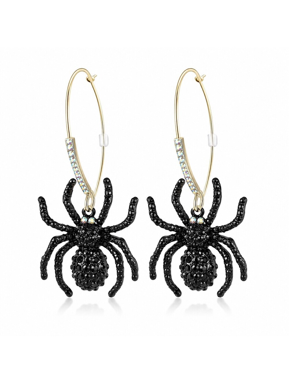 Betsey Johnson Black Spider Shepherd Hook Earrings